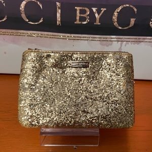 Kate Spade Gold Glitter Keychain/card pouch